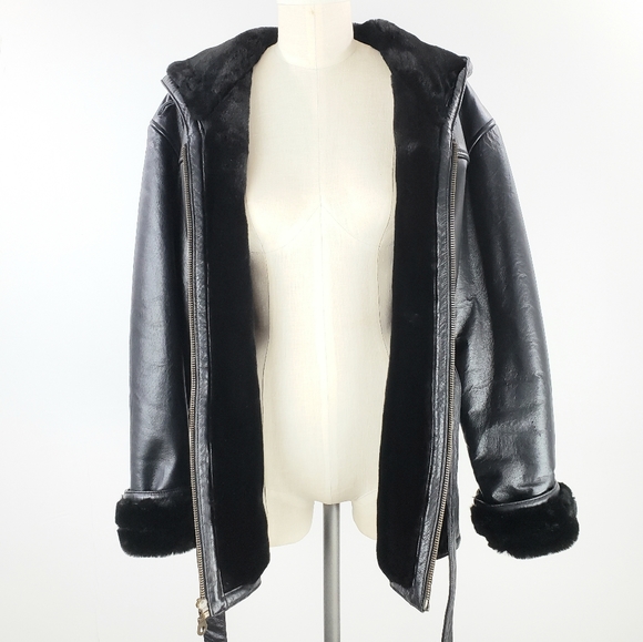 Wilsons Leather Jackets & Blazers - Belted Fur Leather Jacket